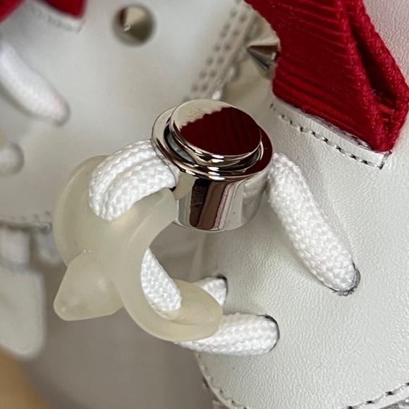 NIB Christian Louboutin Arpoador White Leather Drawstring Low Top Sneakers 43.5 main image 4